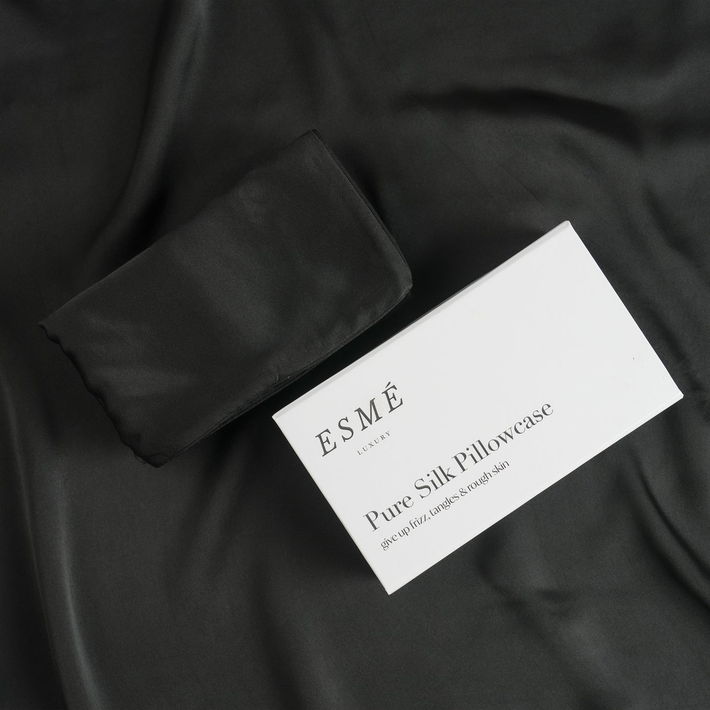 Midnight Glow Pure Silk Pillowcase- Black