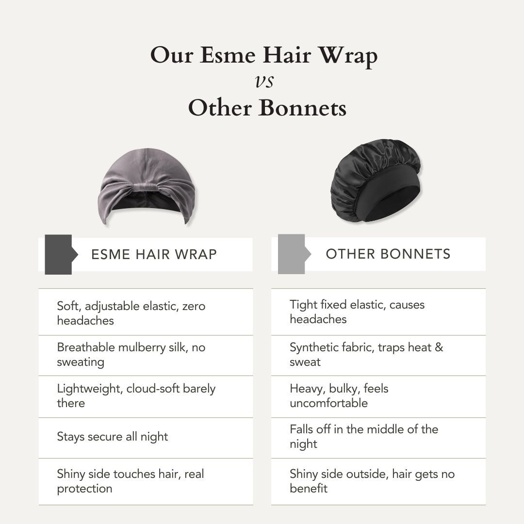 Brown Pure Silk Hair Wrap