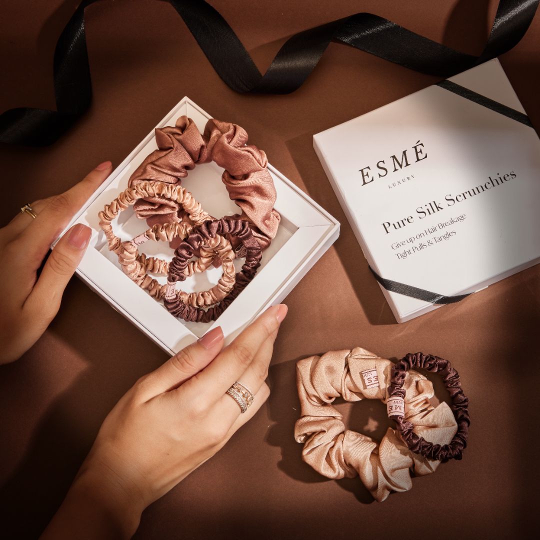 Silk Scrunchies Gift Set- Skinny & Medium
