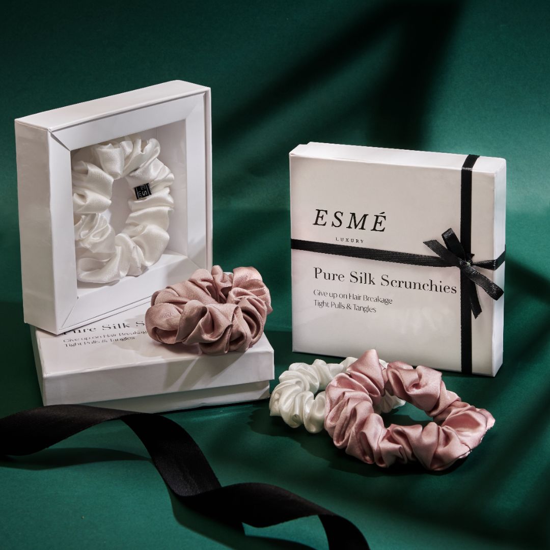 Silk Scrunchies Gift Set- Medium & Large