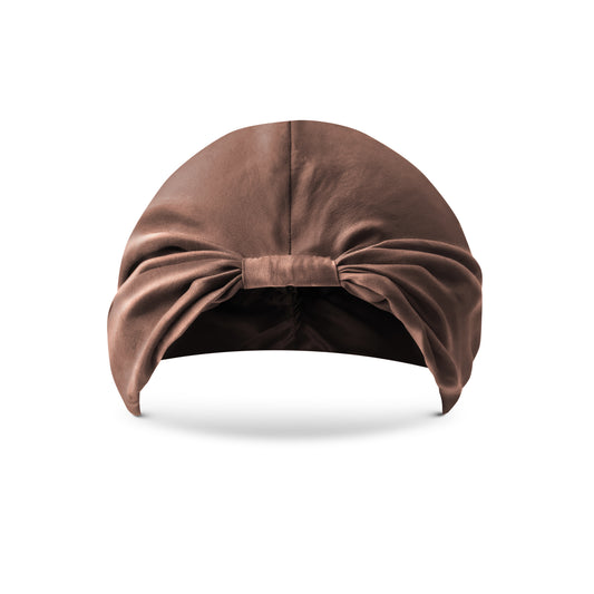 Brown Pure Silk Hair Wrap