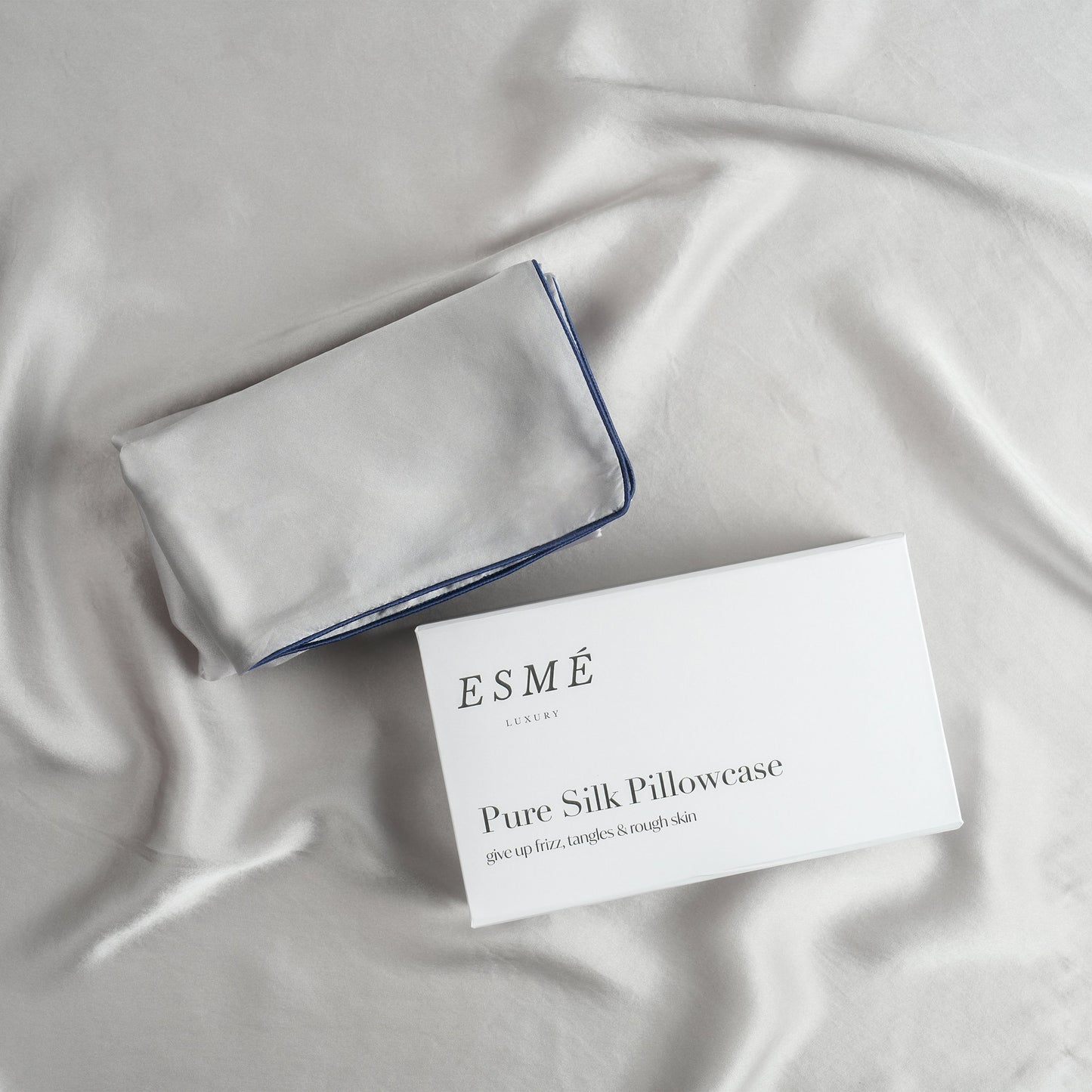 Moon Calm Pure Silk Pillowcase- Silver