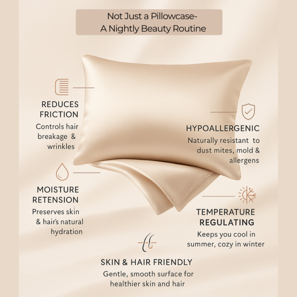 Cozy Glow Pure Silk Pillowcase – Cocoa