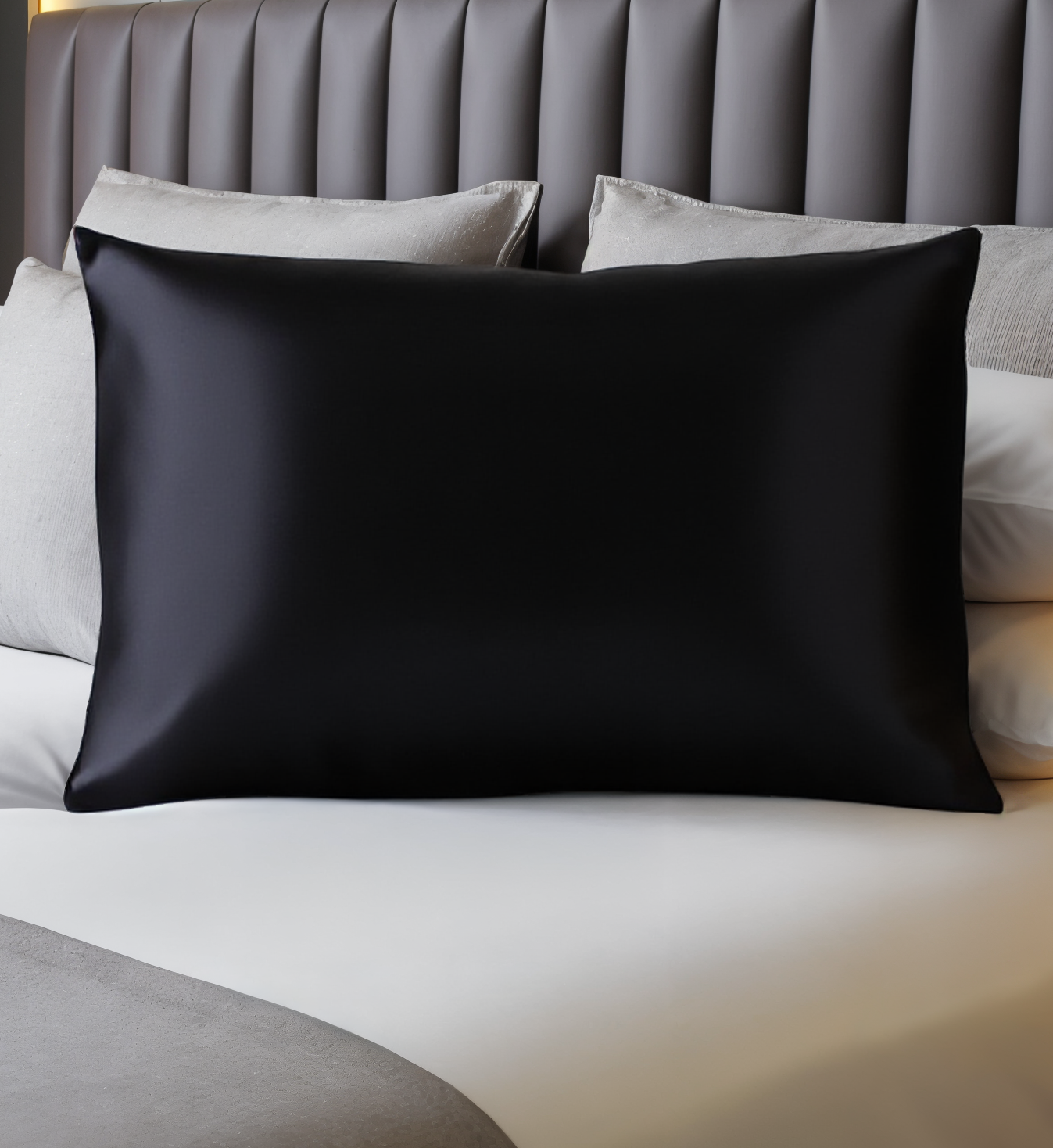 Midnight Glow Pure Silk Pillowcase- Black