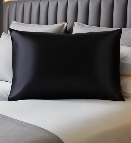 Midnight Glow Pure Silk Pillowcase- Black