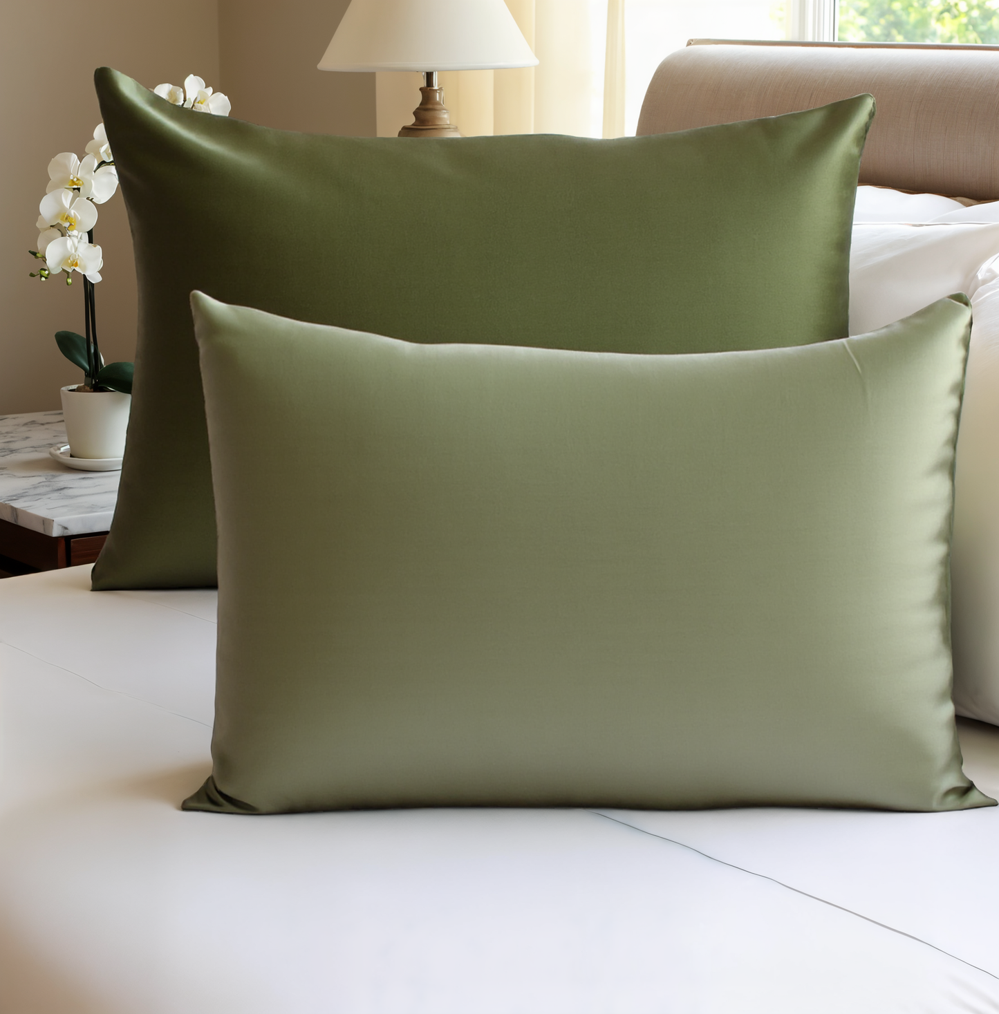 Dual Silk Pillowcase- Sage (OEKO TEX certified)